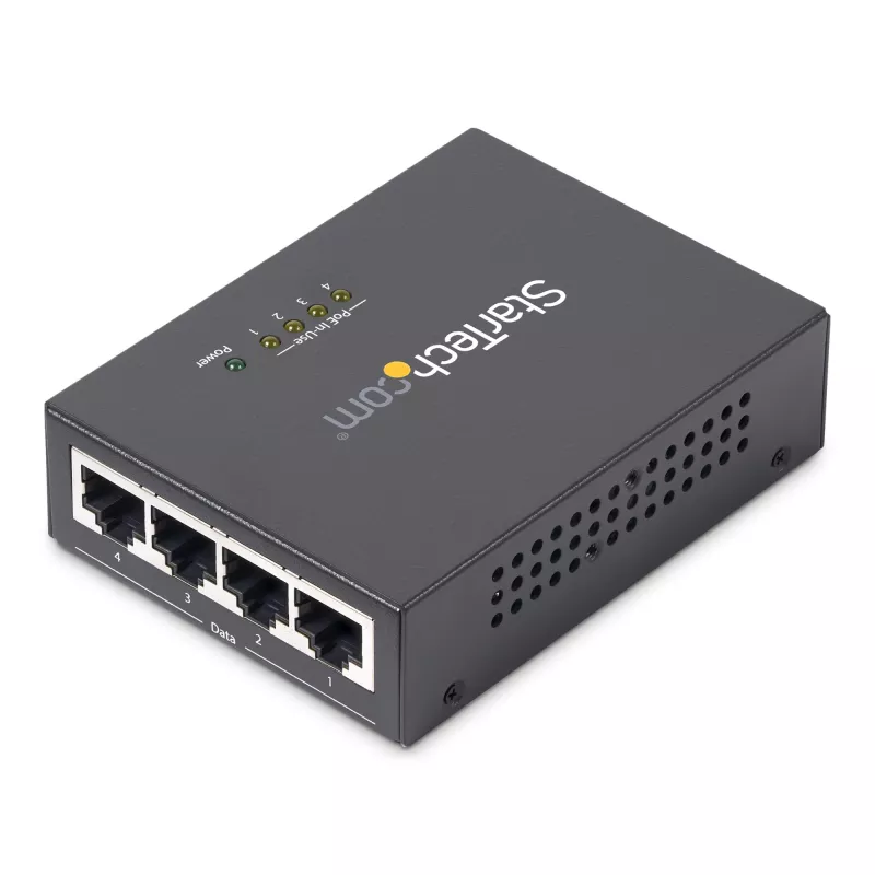 StarTech.com 4-Port Gigabit Midspan – PoE+ Injector – 802.3at/af