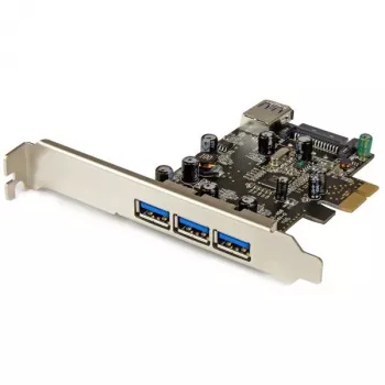 StarTech.com Κάρτα PCI Express USB 3.0 4 θυρών, PCIe, USB 3.2 Gen 1 (3.1 Gen 1), Full-Height / Low-Profile, PCI 2.0, μαύρο, ανοξείδωτο ατσάλι, 3 m