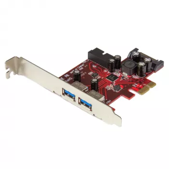 StarTech.com Κάρτα PCI Express USB 3.0 4 θυρών – 2 εξωτερικές & 2 εσωτερικές – τροφοδοσία SATA – υποστήριξη UASP – 2 εσωτερικές (IDC) υποδοχές τύπου motherboard