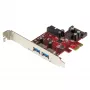 StarTech.com Κάρτα PCI Express USB 3.0 4 θυρών – 2 εξωτερικές & 2 εσωτερικές – τροφοδοσία SATA – υποστήριξη UASP – 2 εσωτερικές (IDC) υποδοχές τύπου motherboard