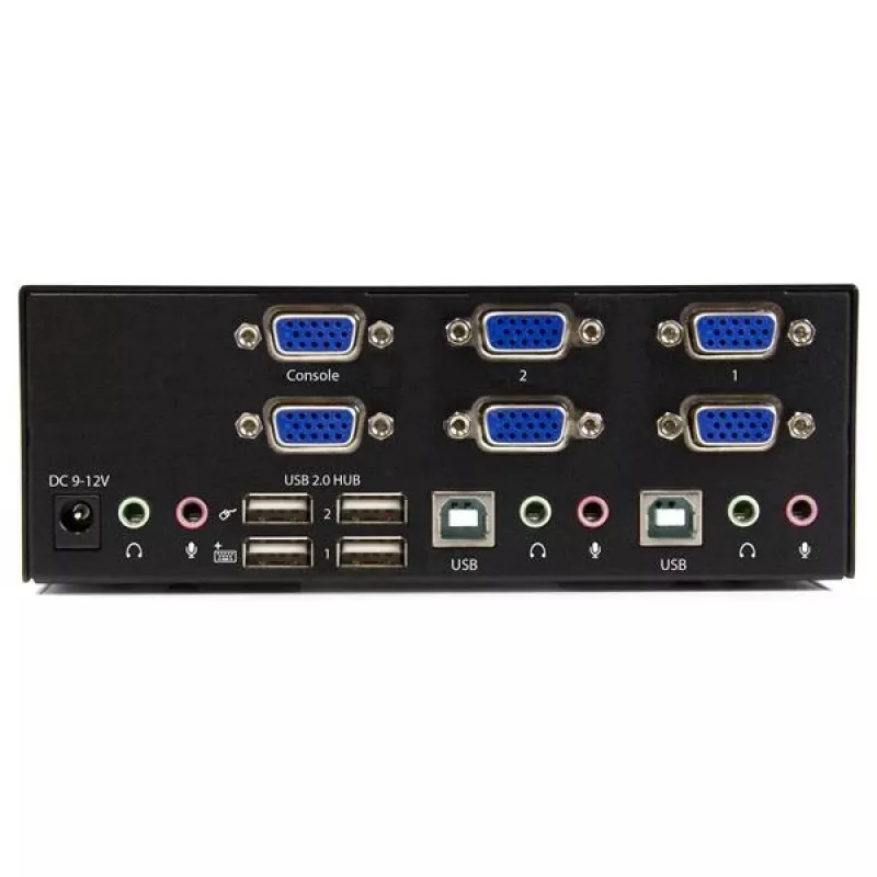 StarTech.com Διακόπτης KVM 2 θυρών με Dual-VGA – USB 2.0, 1920 x 1200 pixel, Full HD, 18 W, μαύρο