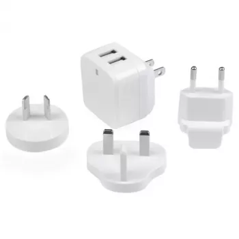 StarTech.com Φορτιστής τοίχου USB διπλής θύρας – διεθνή ταξίδια – 17 W/3,4 A – λευκό