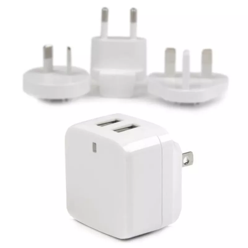 StarTech.com Φορτιστής τοίχου USB διπλής θύρας – διεθνή ταξίδια – 17 W/3,4 A – λευκό