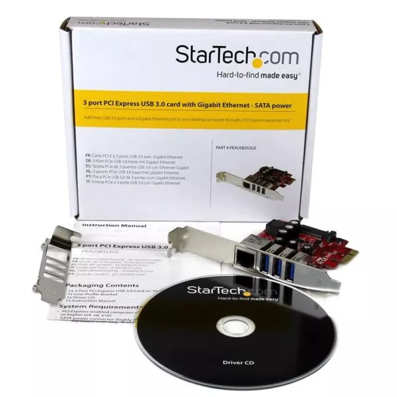 StarTech.com Κάρτα PCI Express USB 3.0 3 θυρών + Gigabit Ethernet