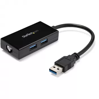StarTech.com Προσαρμογέας USB σε Ethernet, μετατροπέας USB 3.0 σε 10/100/1000 Gigabit Ethernet LAN για φορητούς υπολογιστές, καλώδιο 11,8″/30 cm σταθερό, προσαρμογέας USB σε RJ45, προσαρμογέας NIC, προσαρμογέας δικτύου USB
