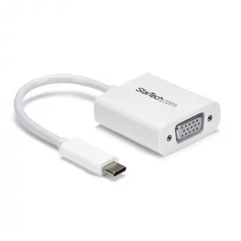 StarTech.com Προσαρμογέας USB-C σε VGA - Λευκό, 3.2 Gen 1 (3.1 Gen 1), USB Type-C, έξοδος VGA (D-Sub), 1920 x 1200 pixel