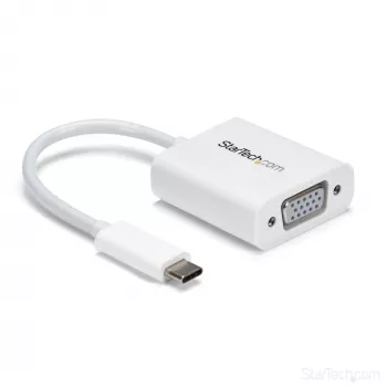 StarTech.com Προσαρμογέας USB-C σε VGA - Λευκό, 3.2 Gen 1 (3.1 Gen 1), USB Type-C, έξοδος VGA (D-Sub), 1920 x 1200 pixel