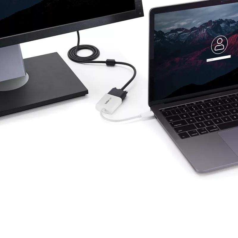 StarTech.com Προσαρμογέας USB-C σε VGA - Λευκό, 3.2 Gen 1 (3.1 Gen 1), USB Type-C, έξοδος VGA (D-Sub), 1920 x 1200 pixel