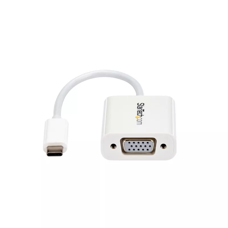StarTech.com Προσαρμογέας USB-C σε VGA - Λευκό, 3.2 Gen 1 (3.1 Gen 1), USB Type-C, έξοδος VGA (D-Sub), 1920 x 1200 pixel