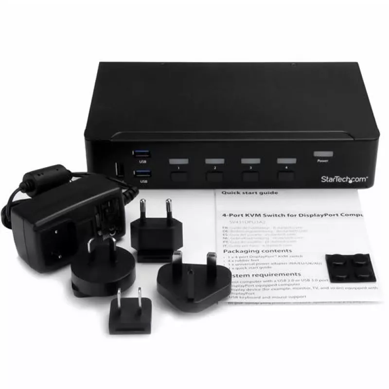 StarTech.com Διακόπτης KVM DisplayPort 4 θυρών - USB 3.0 - 4K 30Hz