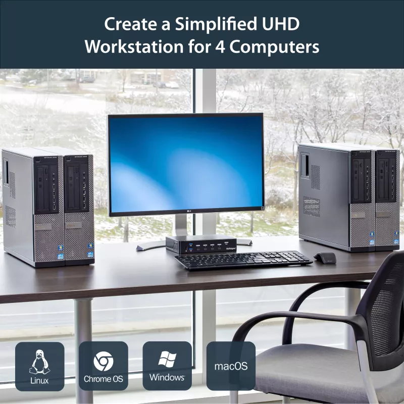 StarTech.com Διακόπτης KVM DisplayPort 4 θυρών - USB 3.0 - 4K 30Hz