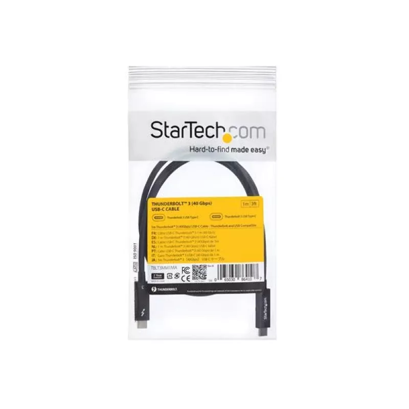 StarTech.com Καλώδιο Thunderbolt 3 3 ft. (1 m) με 100 W Power Delivery – 40 Gbit/s