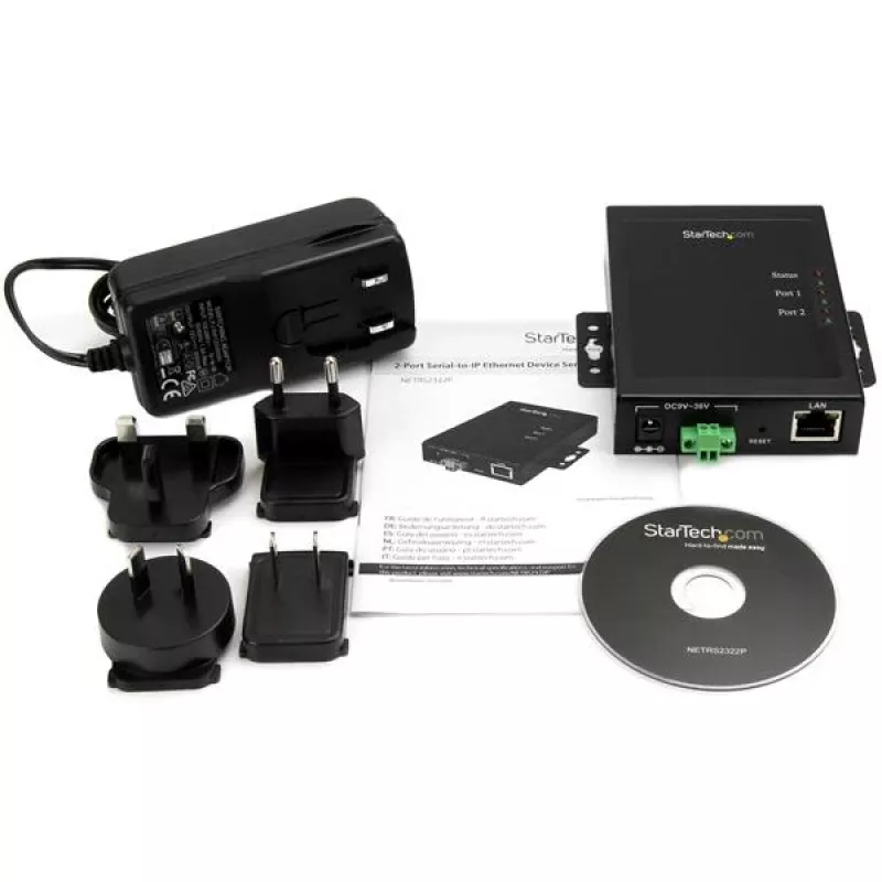 StarTech.com Διακομιστής συσκευών Serial-to-IP Ethernet 2 θυρών - RS232 - Μεταλλικός και τοποθετήσιμος