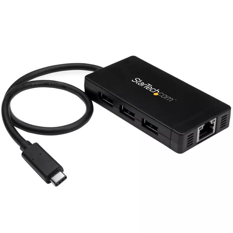 StarTech.com Hub USB 3.0 3 θυρών συν Gigabit Ethernet - USB-C - με τροφοδοτικό