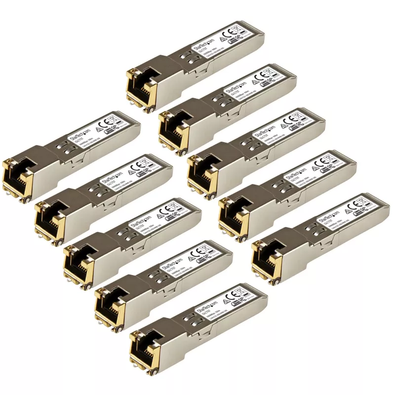 StarTech.com Μονάδα πομποδέκτη SFP συμβατή με Cisco GLC-T – 1000BASE-T – Συσκευασία 10 τεμ.