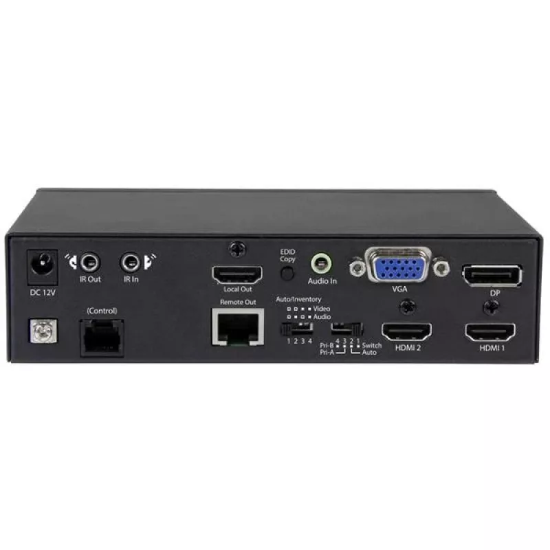 StarTech.com Επεκτατής HDBaseT πολλαπλών εισόδων με ενσωματωμένο διακόπτη – DisplayPort, VGA και HDMI μέσω CAT5e ή CAT6 – έως 4K