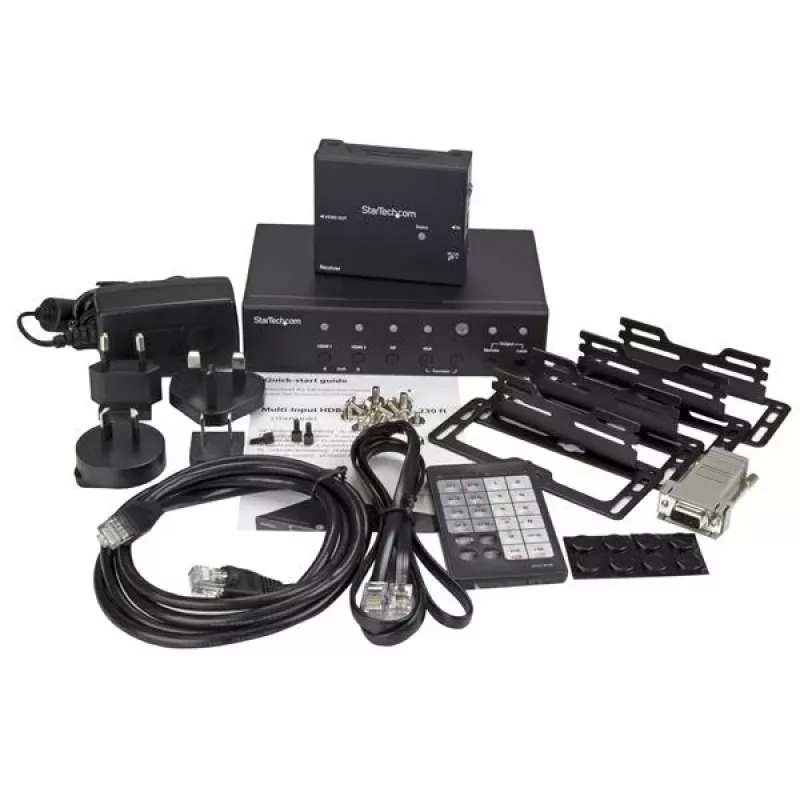 StarTech.com Επεκτατής HDBaseT πολλαπλών εισόδων με ενσωματωμένο διακόπτη – DisplayPort, VGA και HDMI μέσω CAT5e ή CAT6 – έως 4K