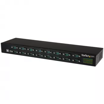 StarTech.com Hub προσαρμογέα USB σε σειριακή 16 θυρών, USB 2.0 Type-B, Σειριακή, 480 Mbit/s, Μαύρο, Ατσάλι, 36 W