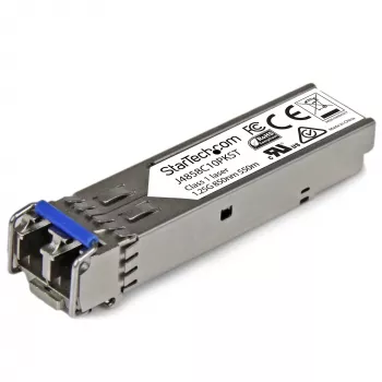 StarTech.com Μονάδα πομποδέκτη SFP συμβατή με HP J4858C – 1000BASE-SX – Συσκευασία 10 τεμ. ~ Συσκευασία 10 τεμ. Μονάδα SFP συμβατή με HPE J4858C – 1000BASE-SX – Πομποδέκτης 1GbE πολύτροπης ίνας – 1GE Gigabit Ethernet SFP – LC 550m – 850nm – DDM HPE 1400, 1700, 1820