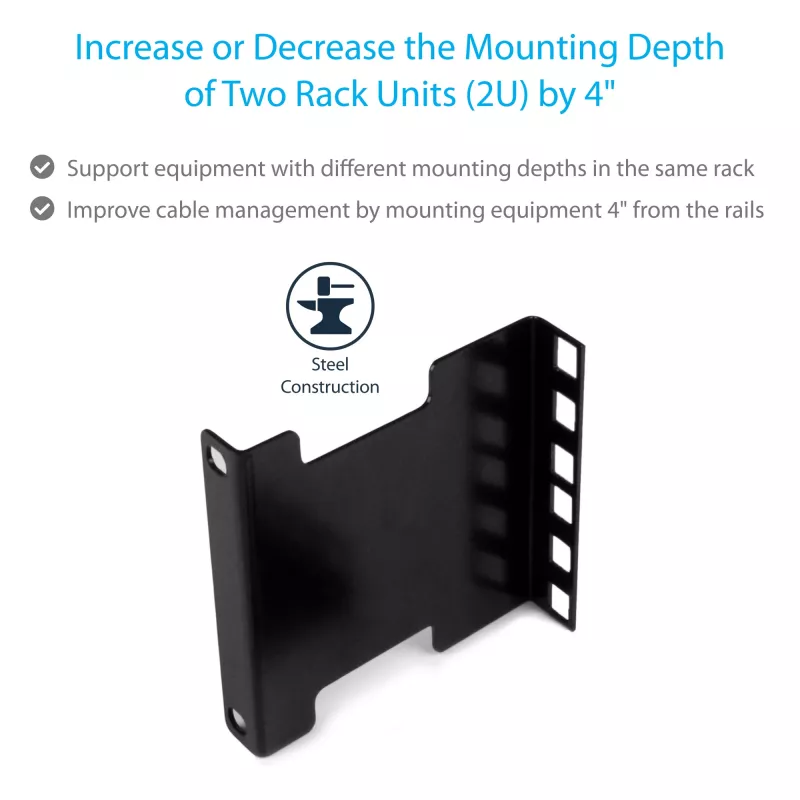 StarTech.com κιτ προσαρμογέα επέκτασης βάθους rack διακομιστή 2U με ρύθμιση 4 ιντσών
