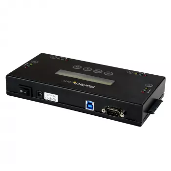 StarTech.com Συσκευή διαγραφής σκληρών δίσκων SSD/HDD 4 Bay - 2.5 inch & 3.5 inch SATA - Αυτόνομη εξωτερική συσκευή ασφαλούς διαγραφής χωρίς υπολογιστή - 9 λειτουργίες διαγραφής - Θύρα εκτυπωτή RS232 - Συμμόρφωση NIST/DOD & TAA