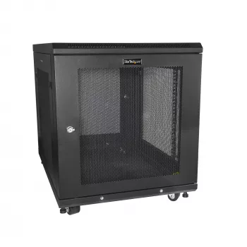 StarTech.com Ράφι Server 4-Post 12U, Ράφι Δεδομένων 19 Ιντσών με Κλειδαριά για Εξοπλισμό Υπολογιστών/AV/IT, Ράφι Γραφείου/Οικιακού Δικτύου με Ρόδες και ρυθμιζόμενες ράγες τοποθέτησης