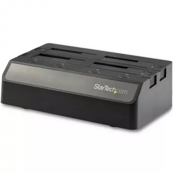 StarTech.com Σταθμός Σύνδεσης Δίσκων USB σε SATA 4-Bay, USB 10Gbps, Σταθμός Εξωτερικών 2,5 Ιντσών & 3,5 Ιντσών SSD / HDD, SATA III, Θύρα Δίσκου Hot-Swap, Top-Loading