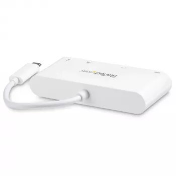 StarTech.com Αντάπτορας Πολλαπλών Θυρών USB-C – Αντάπτορας Βίντεο USB-C σε DVI-D (Digital) με φόρτιση διέλευσης 60 W Power Delivery, GbE, USB-A – Φορητός Mini Σταθμός Σύνδεσης για Laptops USB Type-C/Thunderbolt 3