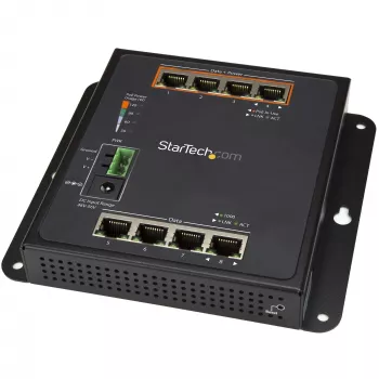 StarTech.com Βιομηχανικό Switch Gigabit PoE 8 Θυρών – 4 x PoE+ 30W – Power Over Ethernet – ενισχυμένο GbE Layer/L2 Managed Switch – ανθεκτικό Switch Gigabit Δικτύου Υψηλής Απόδοσης IP-30/-40 °C έως +75 °C – TAA