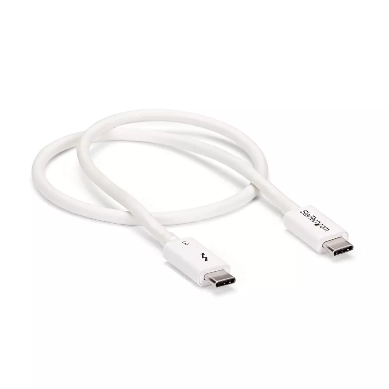 StarTech.com Καλώδιο Thunderbolt 3 – 40 Gbit/s – 0,5 m – Λευκό – Συμβατό με Thunderbolt, USB και DisplayPort