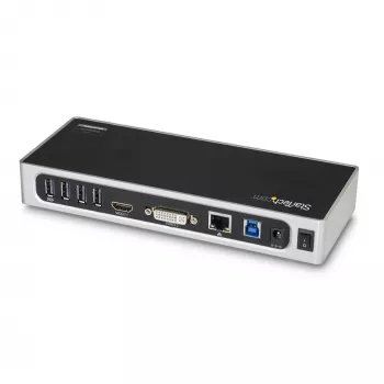 StarTech.com Σταθμός Σύνδεσης USB 3.0 - Σταθμός Σύνδεσης Laptop Διπλής Οθόνης με Βίντεο HDMI & DVI/VGA - Hub 6 Θυρών USB 3.1 Gen 1 5Gbps, GbE, Ήχος - Universal Σταθμός Type-A - Windows & Mac