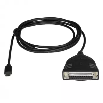 StarTech.com Καλώδιο Εκτυπωτή USB-C σε Παράλληλο, Μαύρο, USB C, DB25, 1,83 m, Βύσμα Αρσενικό/Υποδοχή Θηλυκή, CE, RoHS