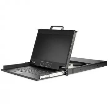 StarTech.com Κονσόλα KVM Rackmount HD 1080p - Single Port VGA KVM με οθόνη LCD 17 ιντσών για rack διακομιστή - Πλήρως εξοπλισμένο συρτάρι LCD KVM 1U με καλώδια & hardware - Υποστήριξη USB - 50.000 MTBF