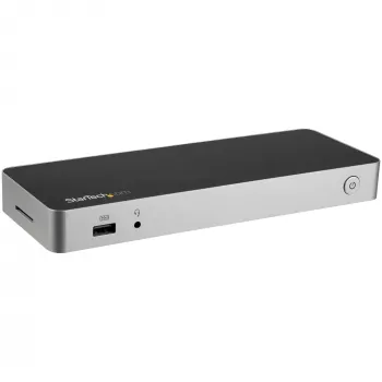 StarTech.com Θύρα USB-C – Dual-Monitor HDMI & DisplayPort 4K 30 Hz – Σταθμός σύνδεσης φορητού υπολογιστή USB Type-C 60 W Power Delivery, SD, Hub 4 θυρών USB-A 3.0, GbE, Ήχος – Συμβατό με Thunderbolt 3