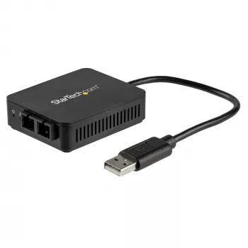 StarTech.com Μετατροπέας USB σε οπτική ίνα – 100 Mbit/s – Προσαρμογέας δικτύου USB 2.0 σε οπτική ίνα – 100Base-FX SC υποδοχή θηλυκή Duplex πολλαπλών λειτουργιών ίνας/συμβατό με MMF – 2 km – Συμπαγές USB σε οπτικό LAN