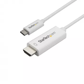 StarTech.com Καλώδιο USB-C σε HDMI 3ft (1m) – 4K 60Hz USB Type-C σε HDMI 2.0 Καλώδιο βίντεο προσαρμογέα – Συμβατό με Thunderbolt 3 – Laptop σε οθόνη HDMI/Display – DP 1.2 Alt Mode HBR2 – Λευκό