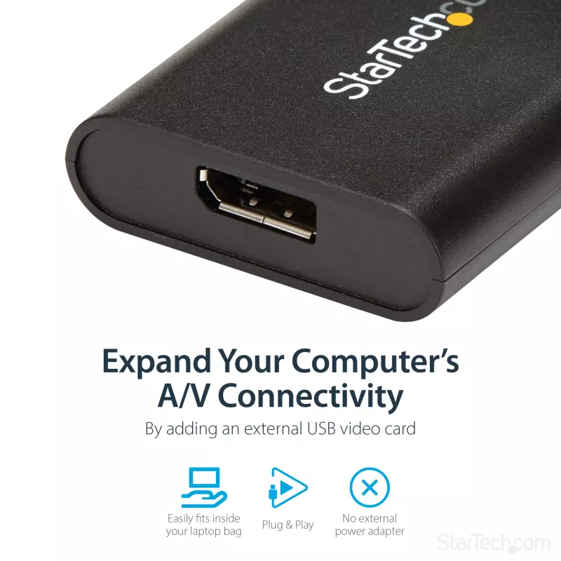 StarTech.com Προσαρμογέας USB 3.0 σε DisplayPort, Μετατροπέας οθόνης USB DP για Windows, 4K (χωρίς υποστήριξη για macOS/ChromeOS/Linux) - TAA