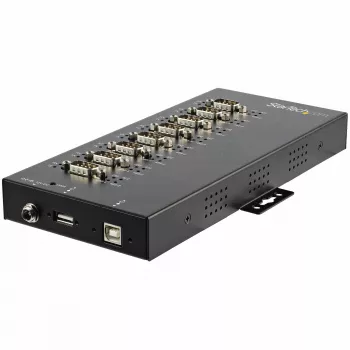 StarTech.com Hub σειριακός 8 θυρών Προσαρμογέας USB σε RS232/RS485/RS422 – Βιομηχανικός μετατροπέας-hub USB 2.0 σε DB9 Σειριακό – Πιστοποιημένο IP30 – Μεταλλικό hub σειριακό για τοποθέτηση σε ράγα DIN – Προστασία 15 kV ESD