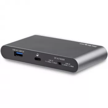 StarTech.com Dock USB-C – Οθόνη Dual 4K DisplayPort – Σταθμός σύνδεσης Mini laptop – 100 W Power Delivery Passthrough – GbE, Hub USB-A 2 θυρών – Προσαρμογέας USB Type-C Multiport – Καλώδιο 1 m