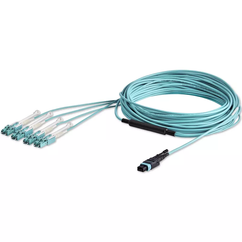 StarTech.com Καλώδιο οπτικής ίνας MTP(F)/PC σε 4x LC/PC Duplex Breakout OM3 Multimode 10m (30ft), OFNP Plenum, Δίκτυα 40G, χαμηλή απώλεια εισαγωγής - Καλώδιο jumper οπτικής ίνας