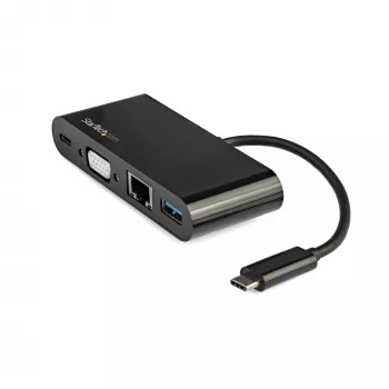 StarTech.com Προσαρμογέας USB-C Multiport – Mini dock USB-C με βίντεο VGA 1080p για μία οθόνη – 60 W Power Delivery Passthrough – USB 3.1 Gen 1 Type-A 5 Gbit/s, Gigabit Ethernet – Σταθμός σύνδεσης