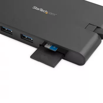 StarTech.com Προσαρμογέας USB-C Multiport - Mini dock USB Type-C με βίντεο HDMI 4K ή VGA 1080p - 100W Power Delivery Passthrough, Hub USB 3.0 3 θυρών, GbE, SD & MicroSD - Travel Dock laptop