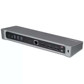 StarTech.com Dock USB-C 4K, Σταθμός σύνδεσης τριπλής οθόνης UHD 4K, Mac & Windows, USB-C σε HDMI & DisplayPort, 100W Power Delivery, Hub 5x USB 5Gbit/s – TAA