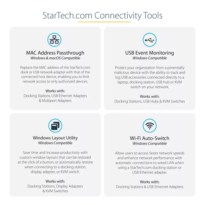 StarTech.com Dock USB-C 4K, Σταθμός σύνδεσης τριπλής οθόνης UHD 4K, Mac & Windows, USB-C σε HDMI & DisplayPort, 100W Power Delivery, Hub 5x USB 5Gbit/s – TAA