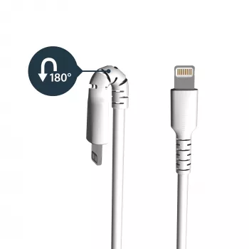 StarTech.com Καλώδιο USB-A σε Lightning λευκό ανθεκτικό 6 πόδια (2m) – Καλώδιο φόρτισης/συγχρονισμού USB Type-A σε Lightning ανθεκτικό βαρέως τύπου με ίνες Aramid – Πιστοποιημένο Apple MFi iPad/iPhone 12