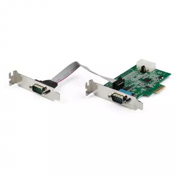 StarTech.com Κάρτα προσαρμογέα PCI Express RS232 Σειριακή 2 θυρών – Σειριακός ελεγκτής PCIe RS232 – PCIe σε Σειριακό DB9 – 16950 UART – Κάρτα επέκτασης Low-Profile – Windows & Linux