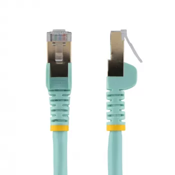 StarTech.com Καλώδιο Ethernet CAT6a 5m – 10 Gigabit θωρακισμένο προστασία γλωττίδας RJ45 100W PoE Καλώδιο patch – Καλώδιο δικτύου 10GbE STP με ανακούφιση καταπόνησης – Aqua ελεγμένο μεμονωμένα/καλωδίωση πιστοποιημένη UL/TIA