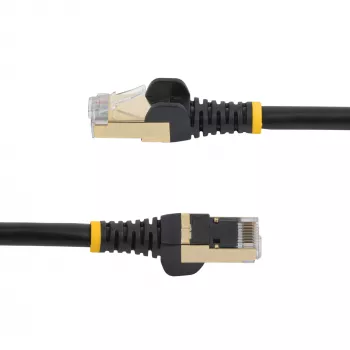 StarTech.com Καλώδιο Ethernet CAT6a 7m – 10 Gigabit θωρακισμένο προστασία γλωττίδας RJ45 100W PoE Καλώδιο patch – Καλώδιο δικτύου 10GbE STP με ανακούφιση καταπόνησης – Μαύρο ελεγμένο μεμονωμένα/καλωδίωση πιστοποιημένη UL/TIA