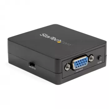 StarTech.com Μετατροπέας VGA σε RCA και S-Video - Τροφοδοσία USB, Ενεργός μετατροπέας βίντεο, Μαύρο, CE, FCC, REACH, 1920 x 1080 pixel, 640 x 480,1920 x 1080 pixel, 60 Hz
