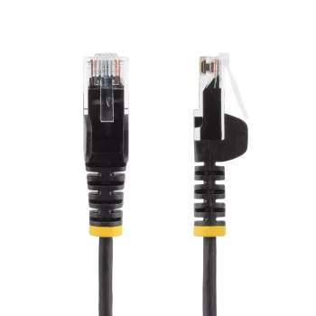 StarTech.com Καλώδιο CAT6 2,5 m – Λεπτό – Βύσματα RJ45 χωρίς προεξοχές – Μαύρο